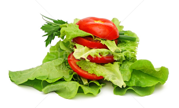 tomato vegetable and lettuce salad isolated on white background  Stock photo © inxti