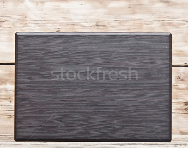 blank wooden plate on old wooden table Stock photo © inxti