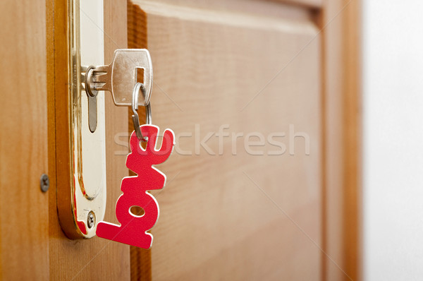 Anahtar anahtar deliği iş sevmek kalp ev Stok fotoğraf © inxti