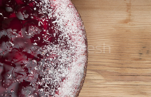 a homemade strawberry pie on wooden tabletop Stock photo © inxti