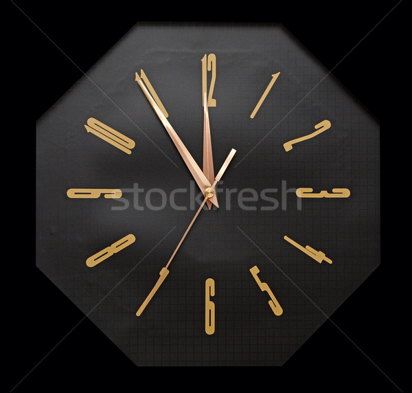 Black wall clock Stock photo © inxti