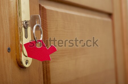 key in keyhole with blank label  Stock photo © inxti