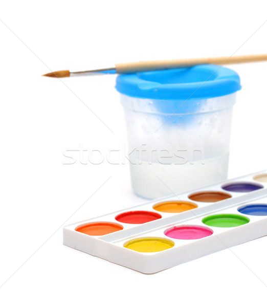 Brush and paints  Stock photo © inxti