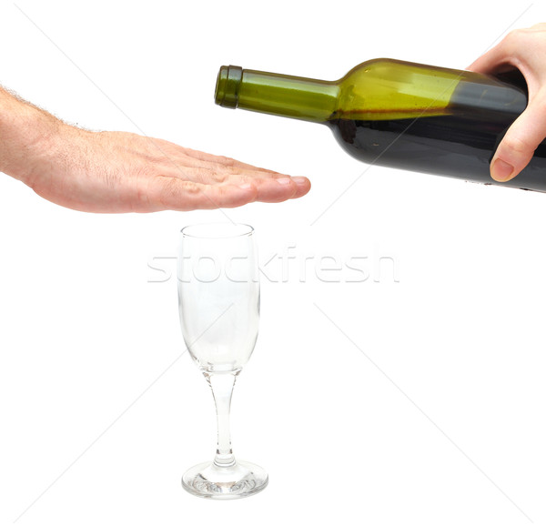 Stop alkoholizm strony szkła wina człowiek Zdjęcia stock © inxti
