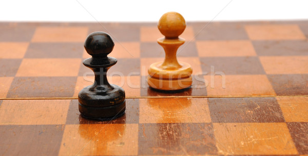 Schachfigur isoliert weiß Business Corporate Macht Stock foto © inxti