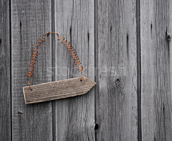 old sign on distressed wooden wall  Stock photo © inxti