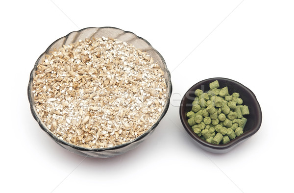 barley with pellets of hops Stock photo © inxti