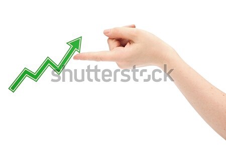 hand holds the arrow graph on a white background. financial succ Stock photo © inxti