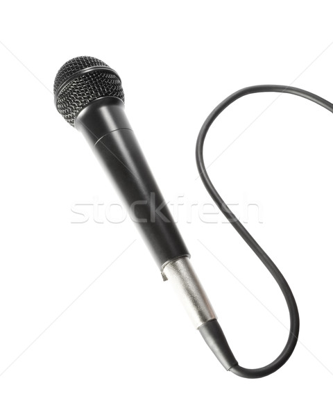 Microfoon koord voorraad afbeelding zwarte geïsoleerd Stockfoto © iodrakon