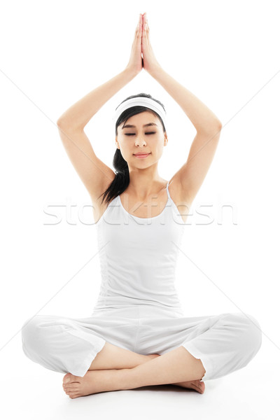 Meditazione stock immagine donna bianco Foto d'archivio © iodrakon