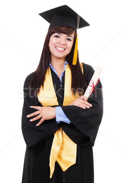 érettségi stock kép női főiskola diplomás Stock fotó © iodrakon