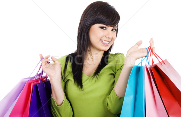 Shopping stock immagine felice femminile Foto d'archivio © iodrakon