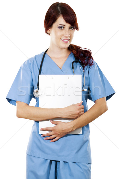 Weiblichen Gesundheitspflege Arbeitnehmer hat Bild isoliert Stock foto © iodrakon