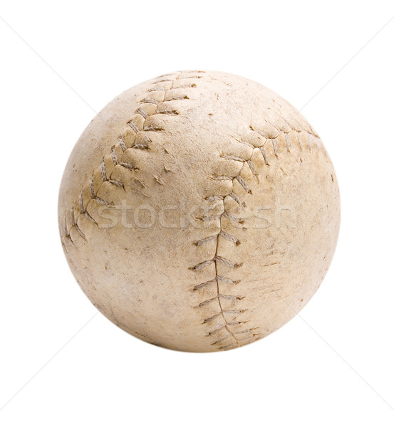 Vecchio softball intemperie isolato bianco Foto d'archivio © iodrakon