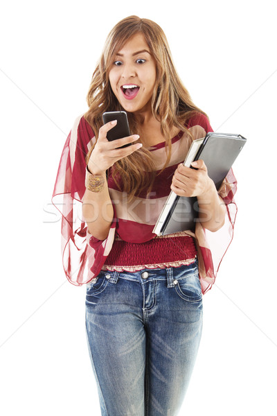 Female student texting Stock photo © iodrakon