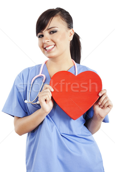 Weiblichen Gesundheitswesen Arbeitnehmer hat Bild halten Stock foto © iodrakon