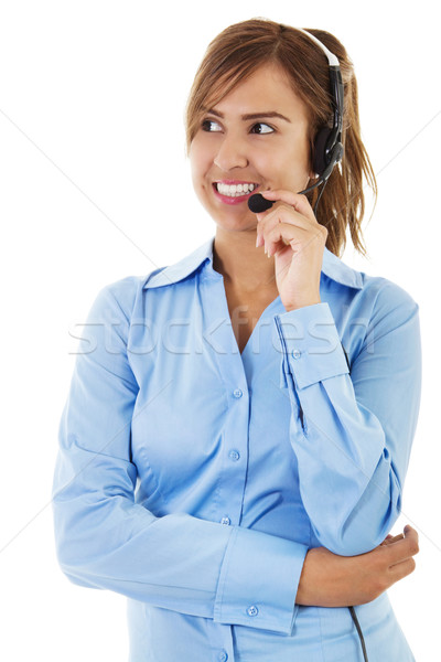 Call center operador estoque imagem feminino telefone Foto stock © iodrakon
