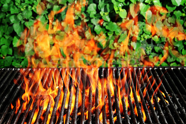 Węgiel drzewny ognia grill czas obraz bluszcz Zdjęcia stock © iodrakon