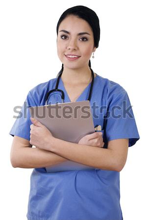 Stockfoto: Vrouwelijke · gezondheidszorg · werknemer · voorraad · afbeelding · witte
