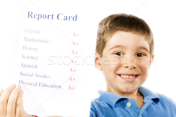 Gut Studenten hat Foto Kind halten Stock foto © iodrakon