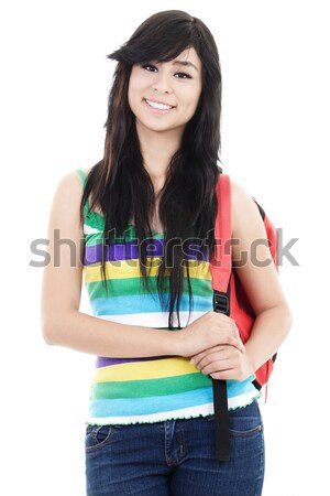 Femenino estudiante stock imagen aislado blanco Foto stock © iodrakon