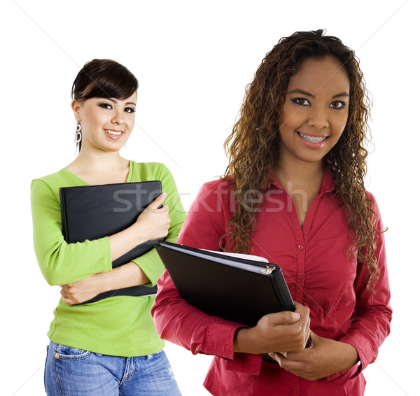 Femminile studenti stock immagine due bianco Foto d'archivio © iodrakon
