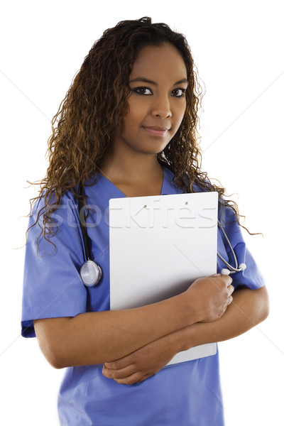 Woman wearing scrubs Stock photo © iodrakon
