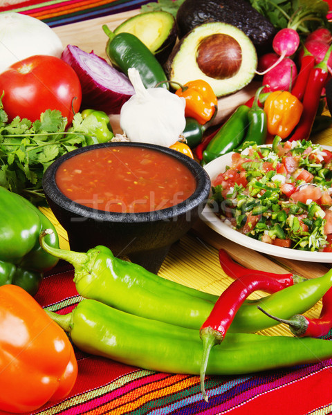 Traditional mexican salsas Stock photo © iodrakon