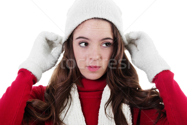 Inverno stock immagine bruna teen indossare Foto d'archivio © iodrakon