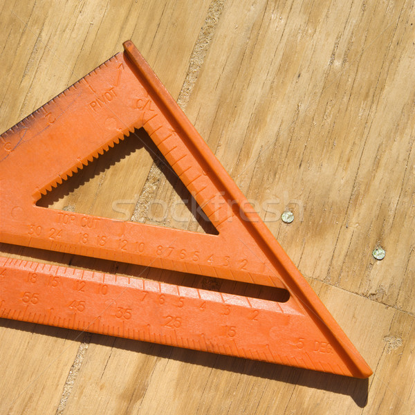 Dreieck Herrscher unvollendet Holz Bau Werkzeuge Stock foto © iofoto