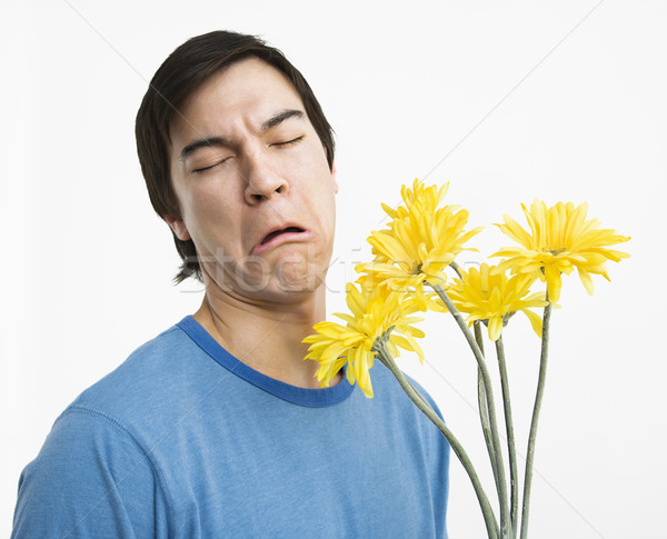 Infelice uomo bouquet asian giovane Foto d'archivio © iofoto