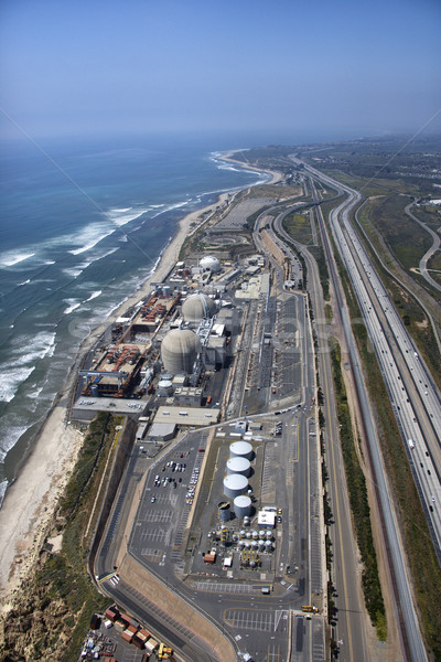Nuklearen Kraftwerk Antenne Kalifornien Küste USA Stock foto © iofoto