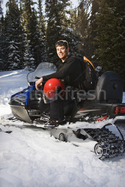 Man on snowmobile. Stock photo © iofoto
