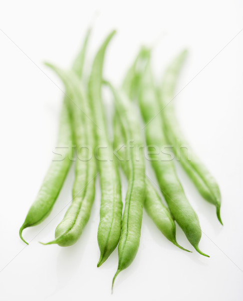 Foto stock: Cadena · frijoles · atención · selectiva · tiro · ejotes · blanco