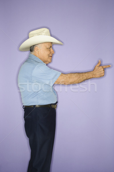 Stock photo: Man wearing cowboy hat.