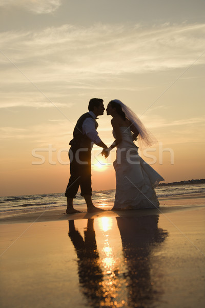 Menyasszony vőlegény csók kaukázusi felnőtt férfi Stock fotó © iofoto