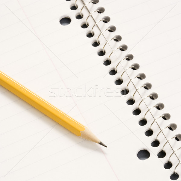 Stock fotó: Ceruza · notebook · éles · nyitva · spirál · üzlet