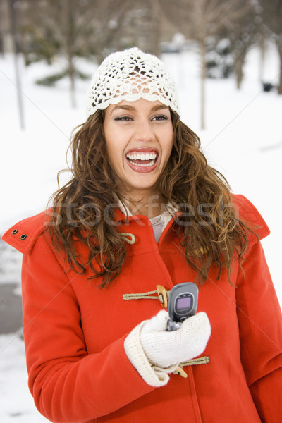 Foto stock: Mujer · teléfono · celular · caucásico · femenino