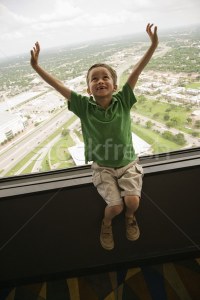 Boy at  window. Stock photo © iofoto