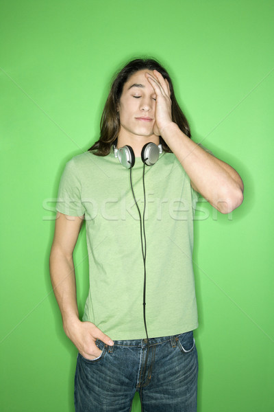 Teen boy with headphones. Stock photo © iofoto