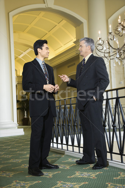 Dois empresários hotel caucasiano adulto masculino Foto stock © iofoto