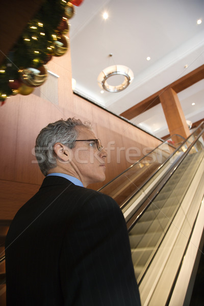 Geschäftsmann Rolltreppe Rückansicht Erwachsenen Mann Stock foto © iofoto