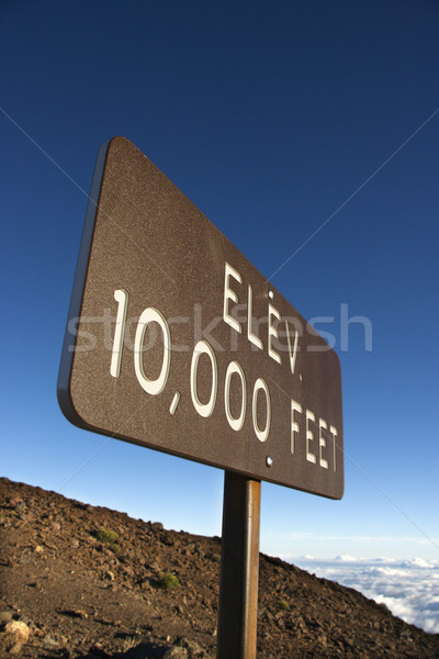 Elevation sign in Haleakala, Maui. Stock photo © iofoto