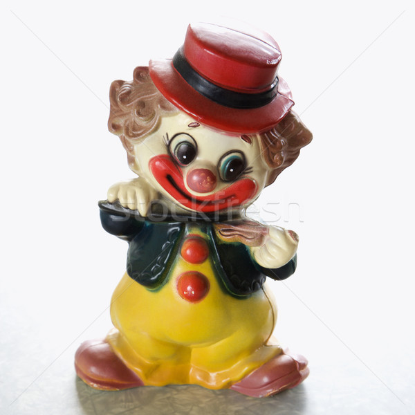 Vintage clown statuetka martwa natura kolorowy uśmiechnięty Zdjęcia stock © iofoto