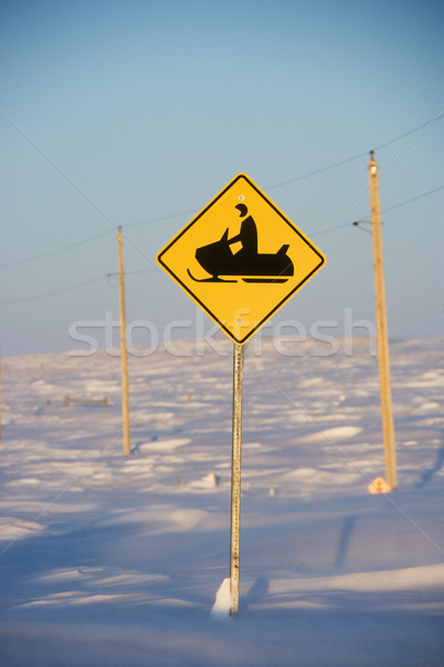 Snowmobile crossing sign. Stock photo © iofoto