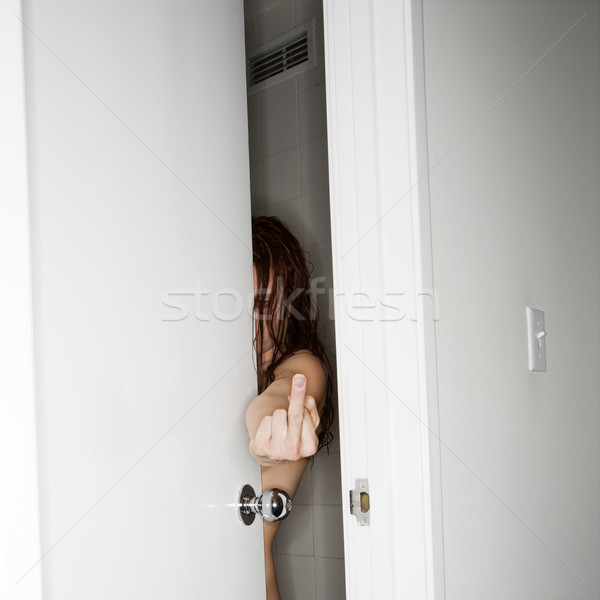 Angry woman gesturing. Stock photo © iofoto