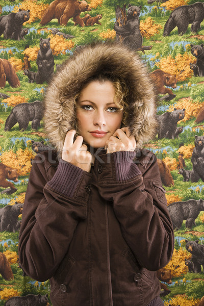 Stock photo: Woman in winter coat.