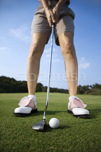 Adulto feminino golfe mulher jogador de golfe Foto stock © iofoto