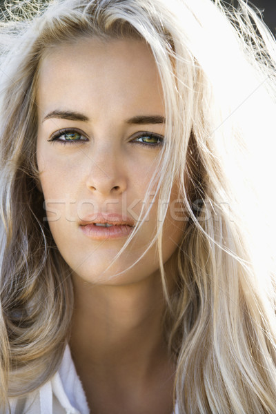 Foto stock: Mujer · atractiva · cabeza · hombro · retrato · bastante · rubio