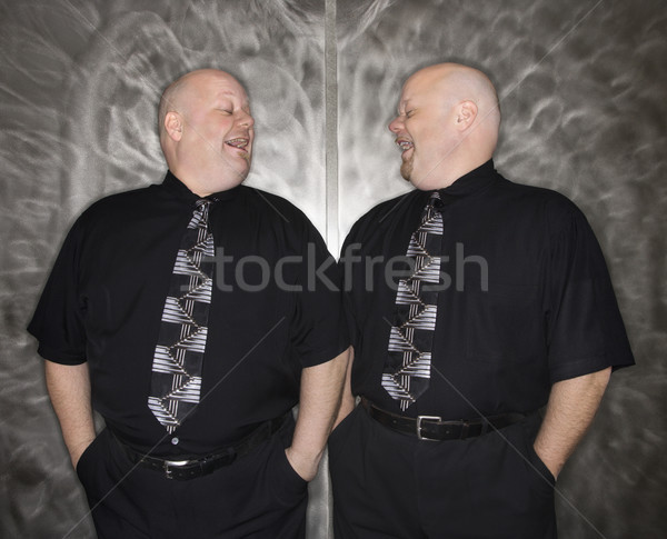 Twin bald Männer lachen Erwachsenen Stock foto © iofoto